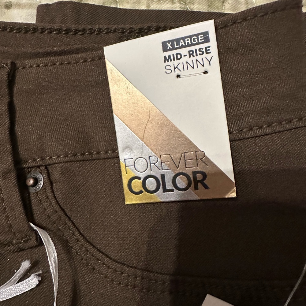 YMI Brown Chinos Flat Front Casual Pants - Picture 3 of 4